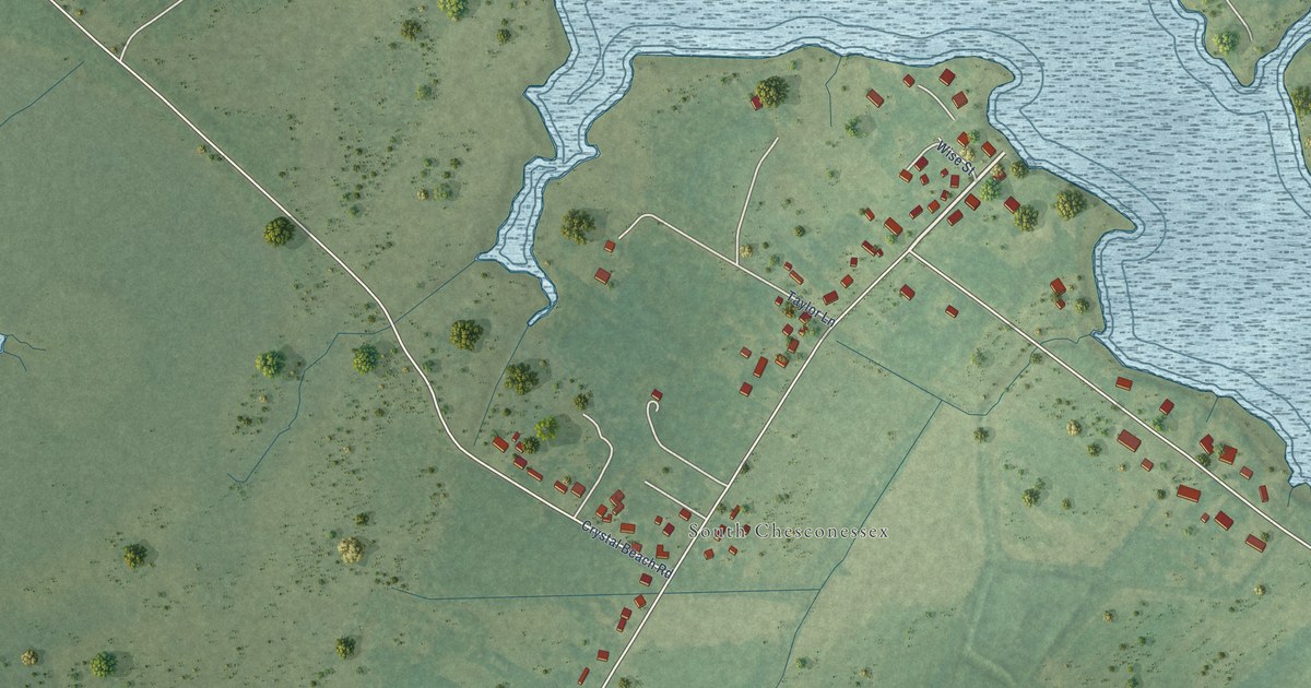 Map of Southside Chesconessex, Virginia in 2026