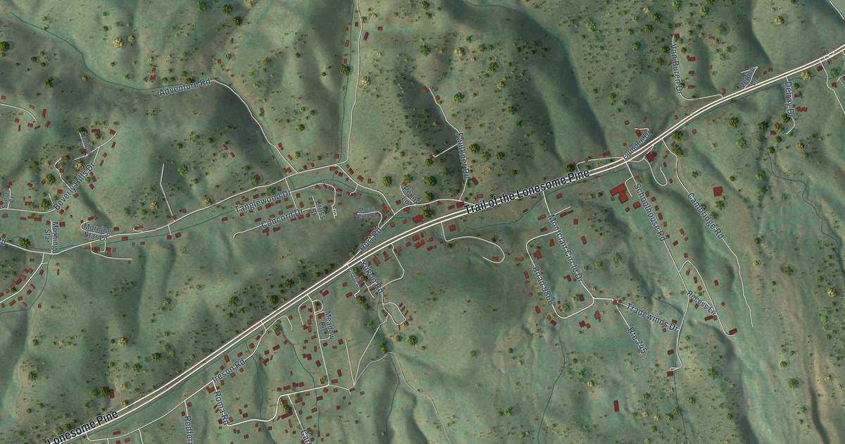 Map of Springville, Virginia in 2026