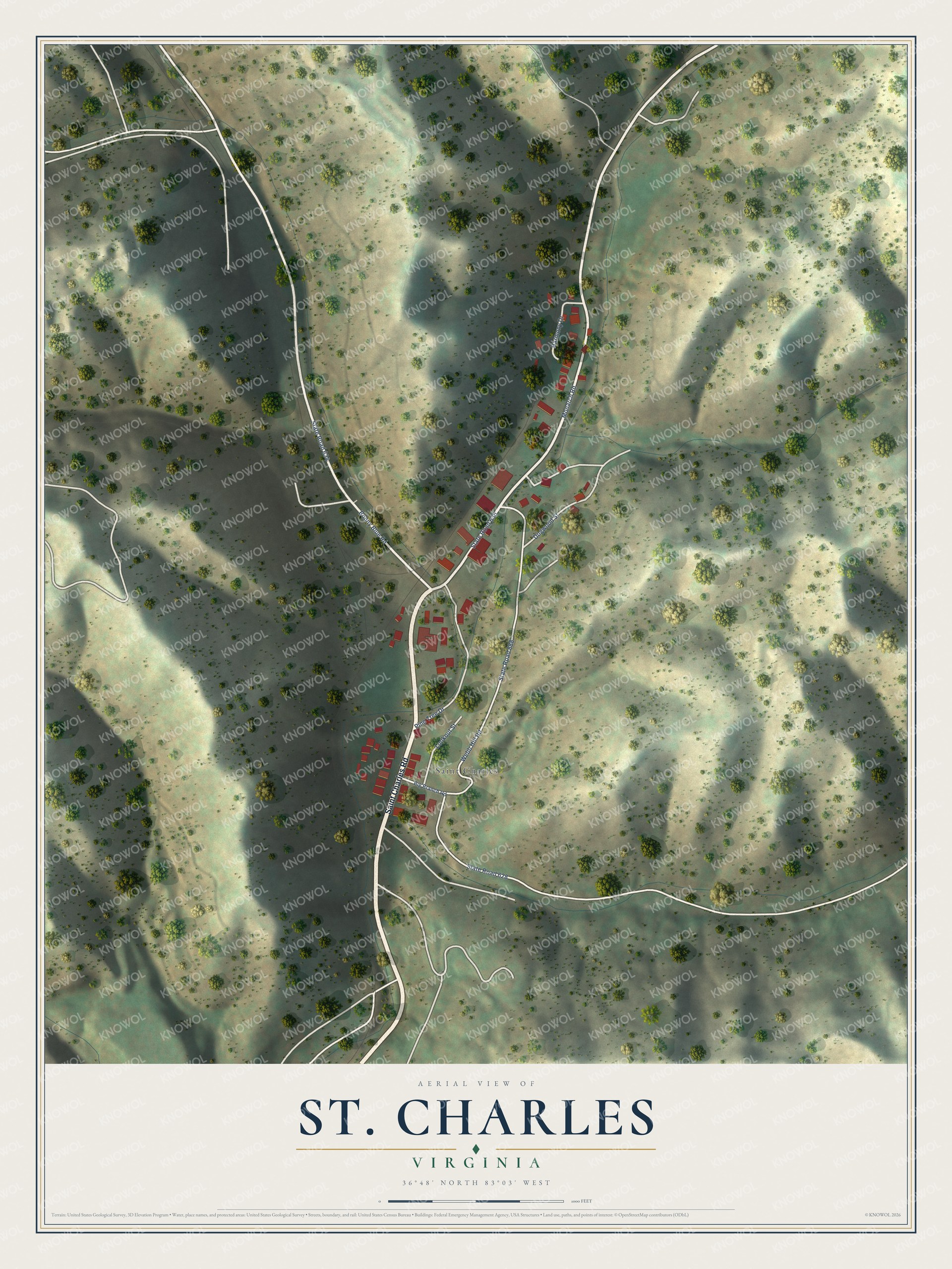 Watermarked full-map preview of St. Charles, Virginia