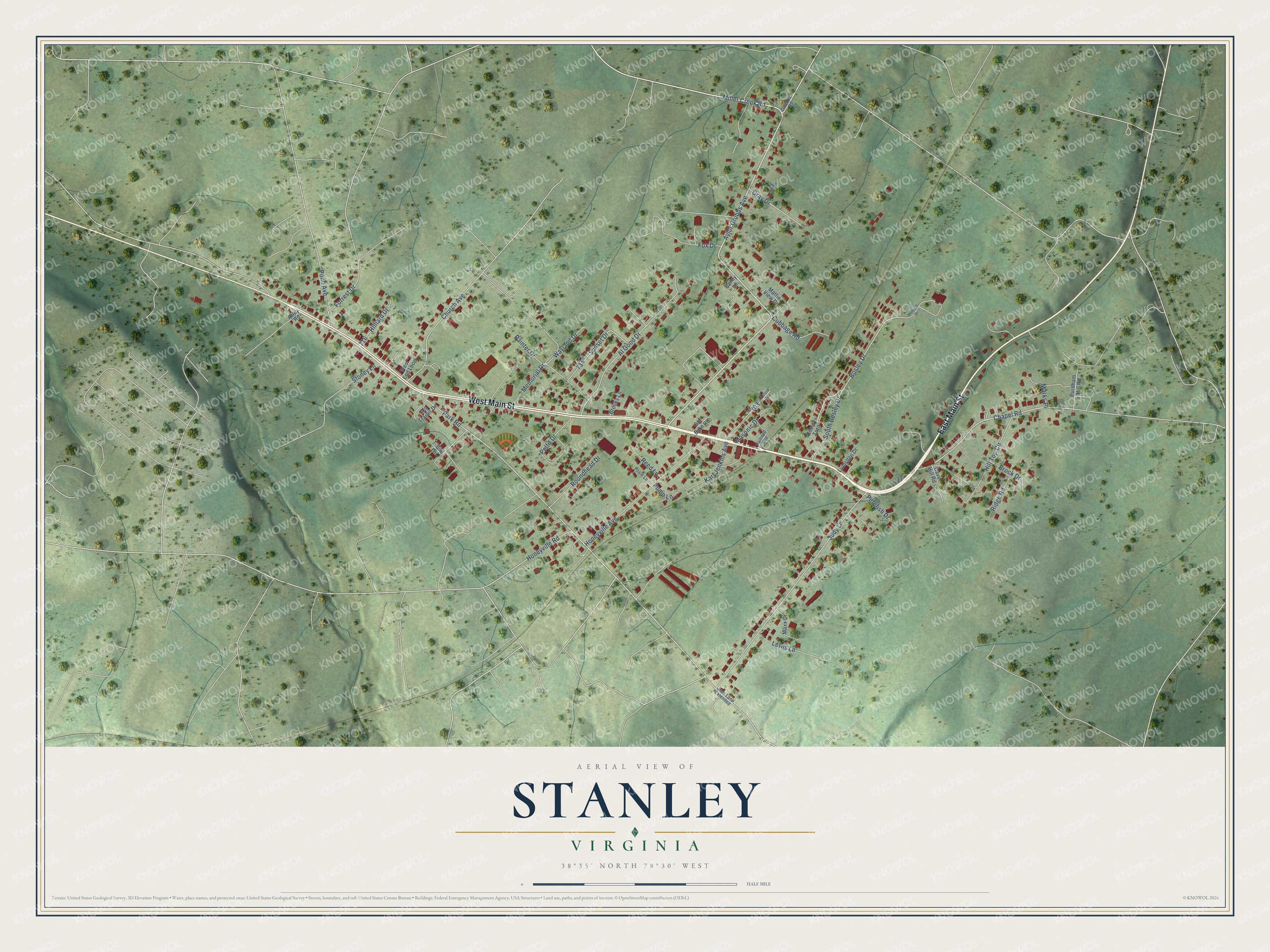 Watermarked full-map preview of Stanley, Virginia
