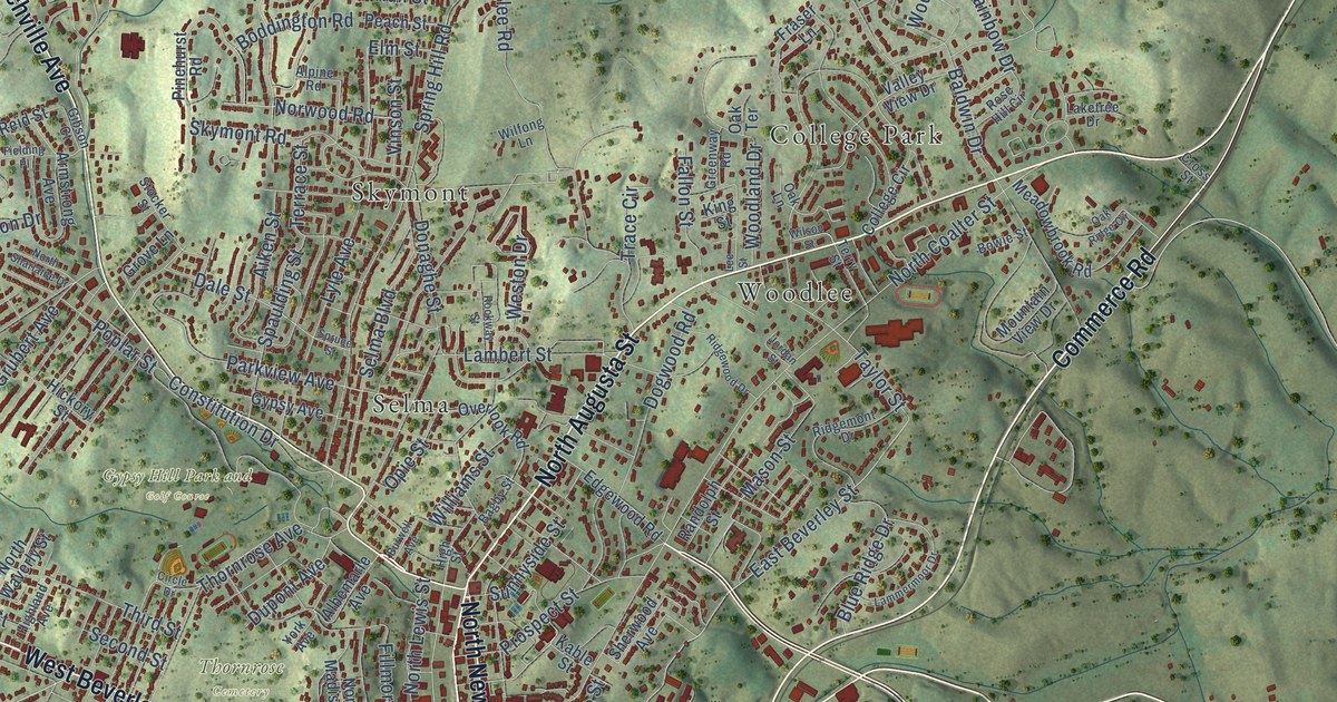 Map of Staunton, Virginia in 2026