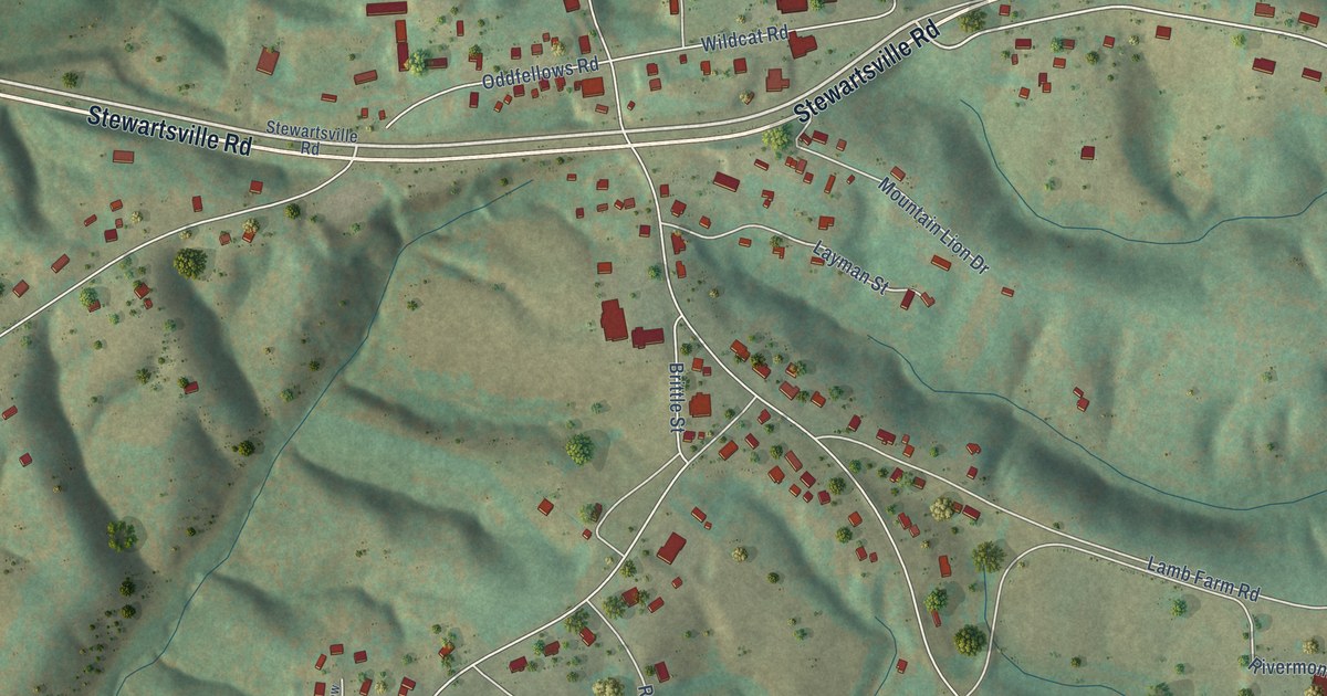 Map of Stewartsville, Virginia in 2026