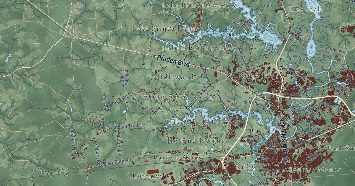 Map of Suffolk, Virginia in 2026
