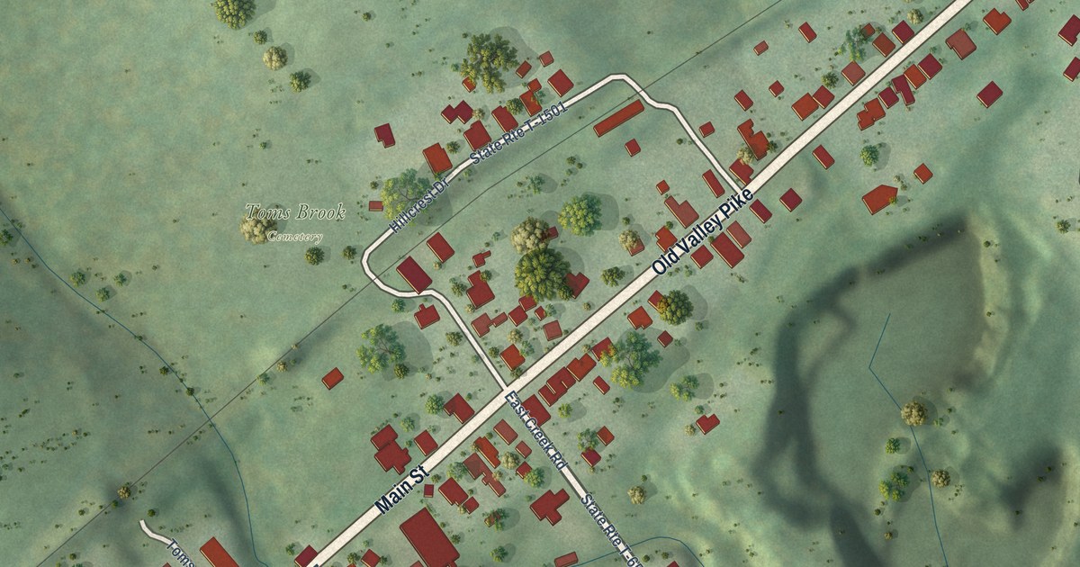Map of Toms Brook, Virginia in 2026
