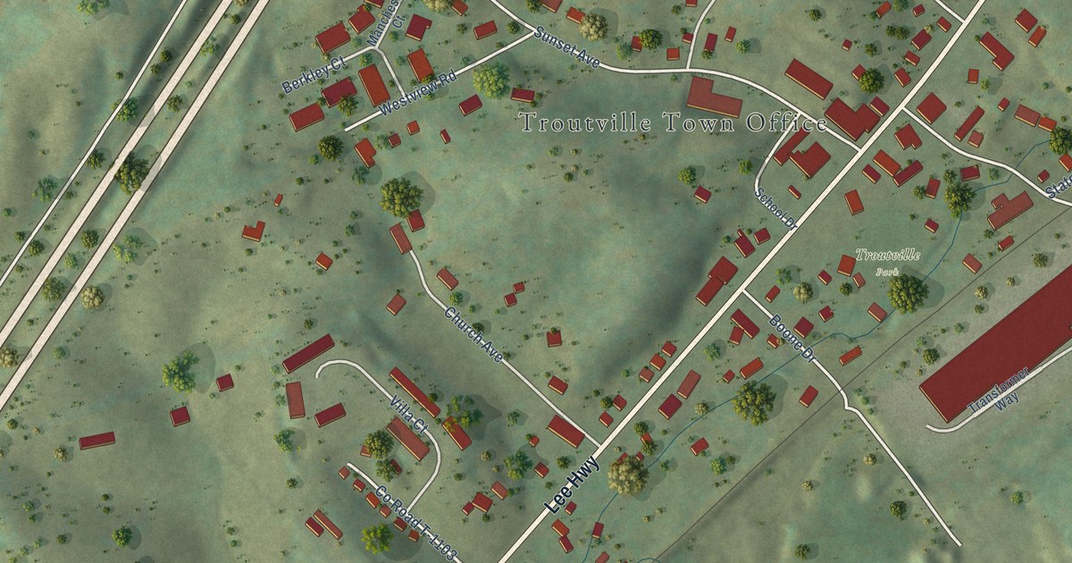 Map of Troutville, Virginia in 2026