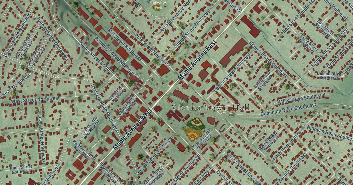 Map of Vienna, Virginia in 2026