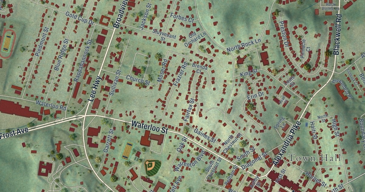 Map of Warrenton, Virginia in 2026