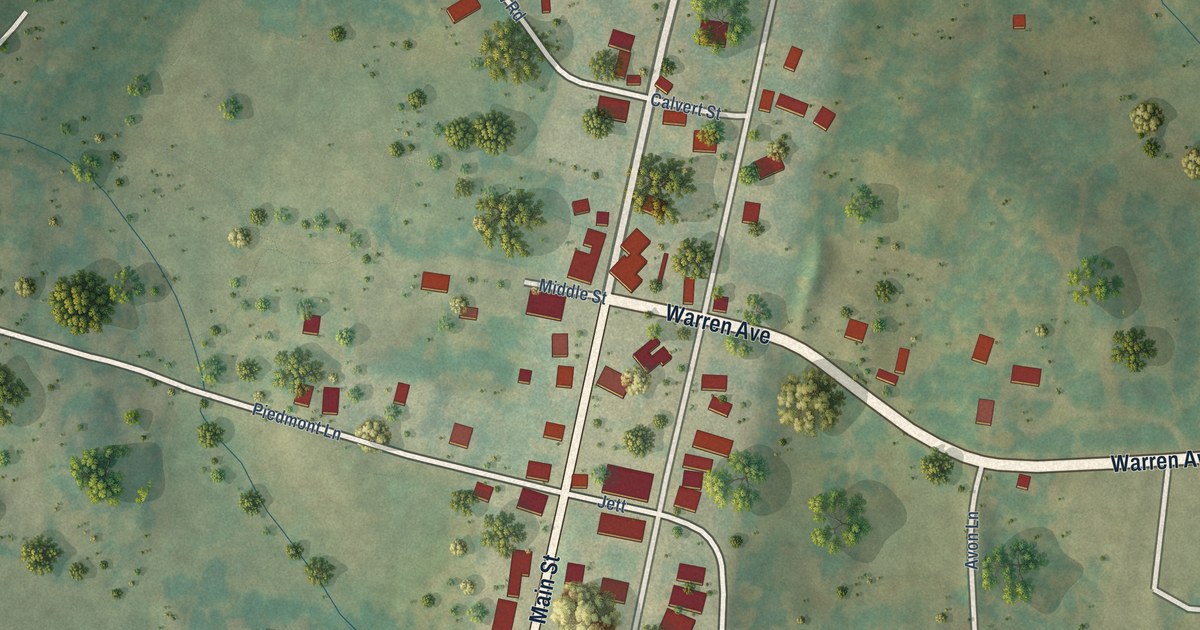 Map of Washington, Virginia in 2026