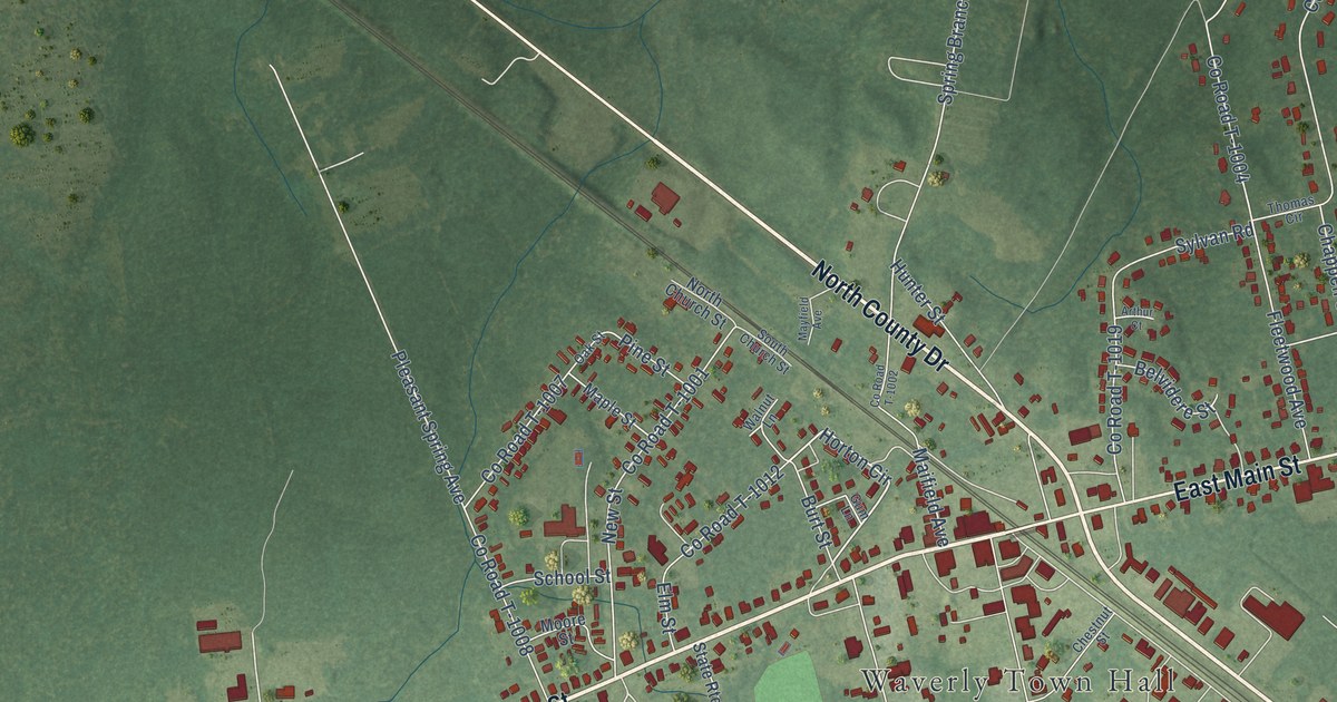 Map of Waverly, Virginia in 2026