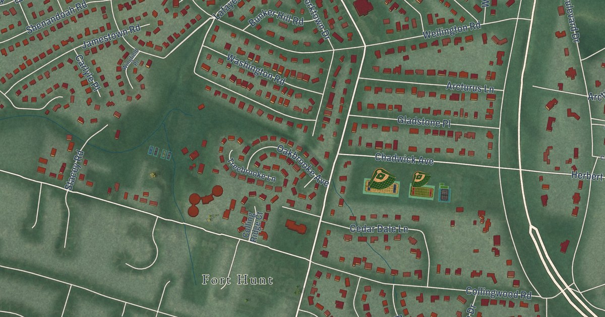 Detailed Map of Waynewood, Virginia