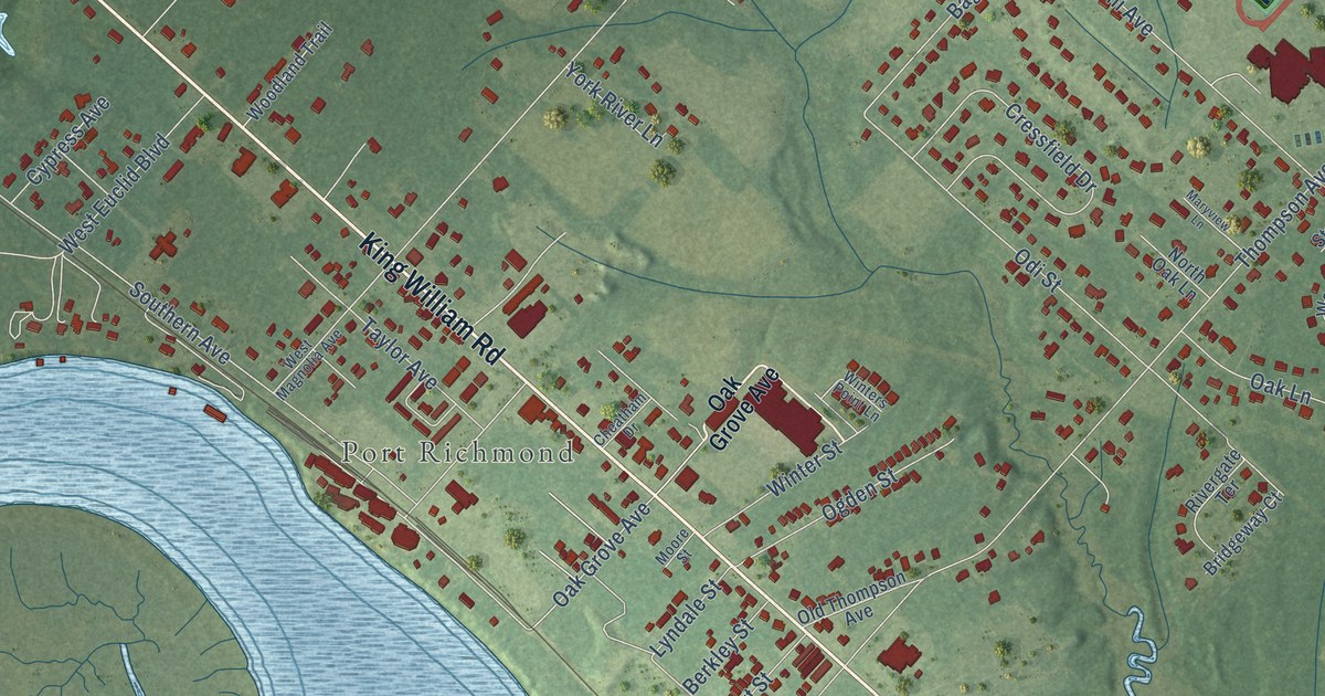 Map of West Point, Virginia in 2026