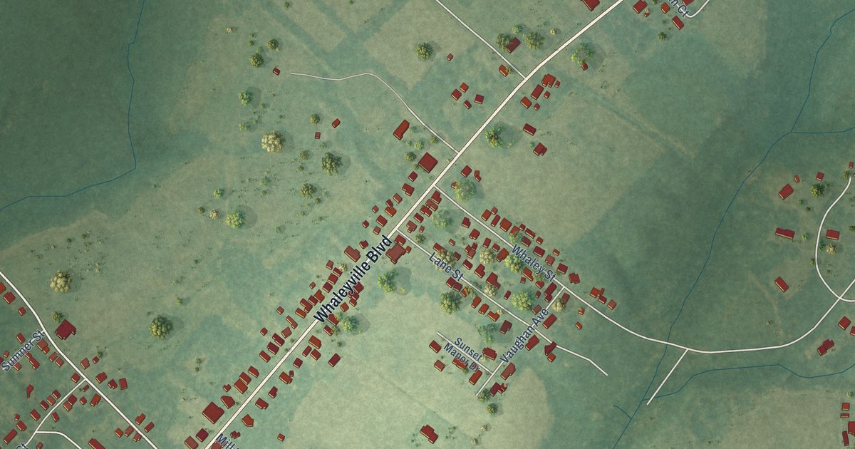 Detailed Map of Whaleyville, Virginia