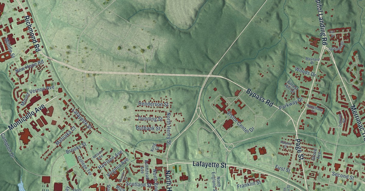 Map of Williamsburg, Virginia in 2026