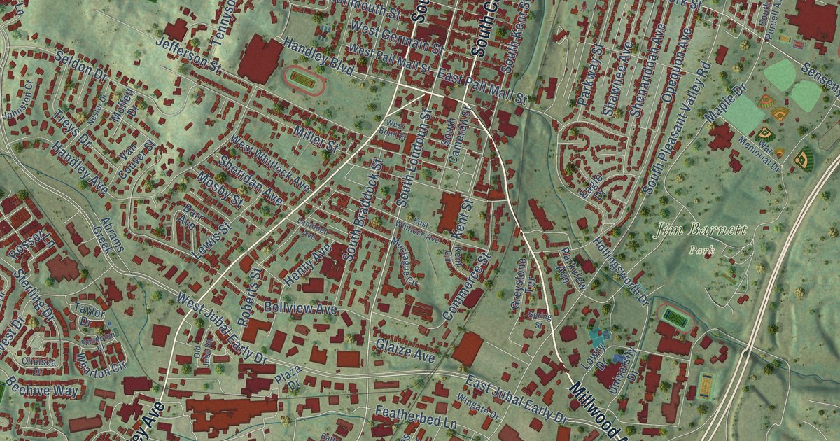 Map of Winchester, Virginia in 2026