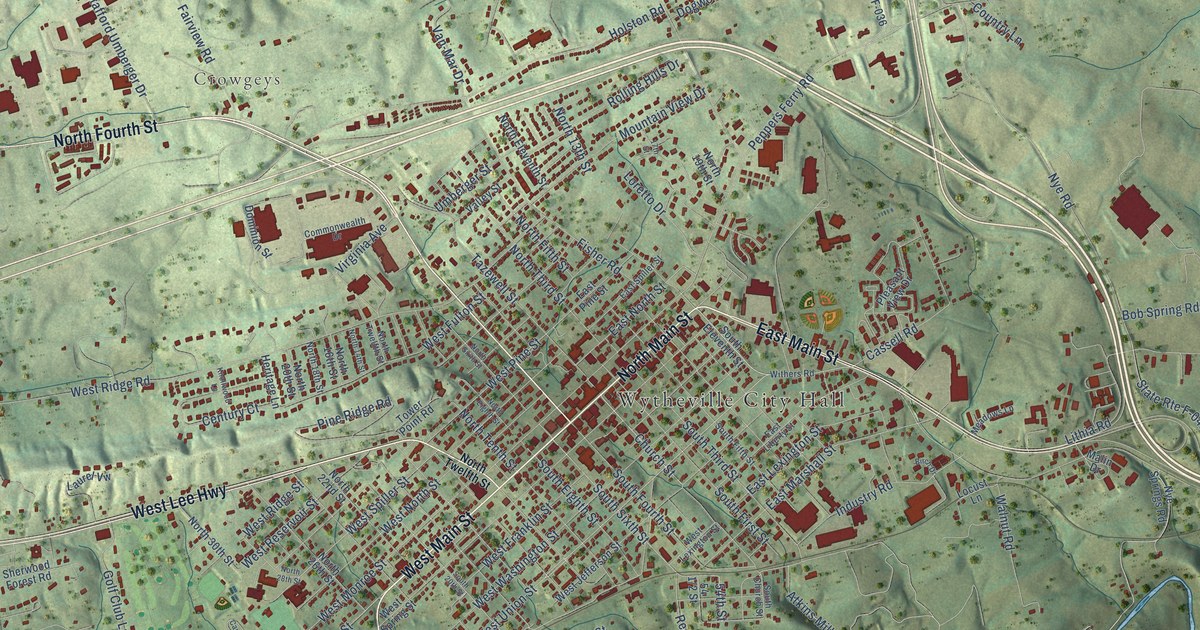 Map of Wytheville, Virginia in 2026
