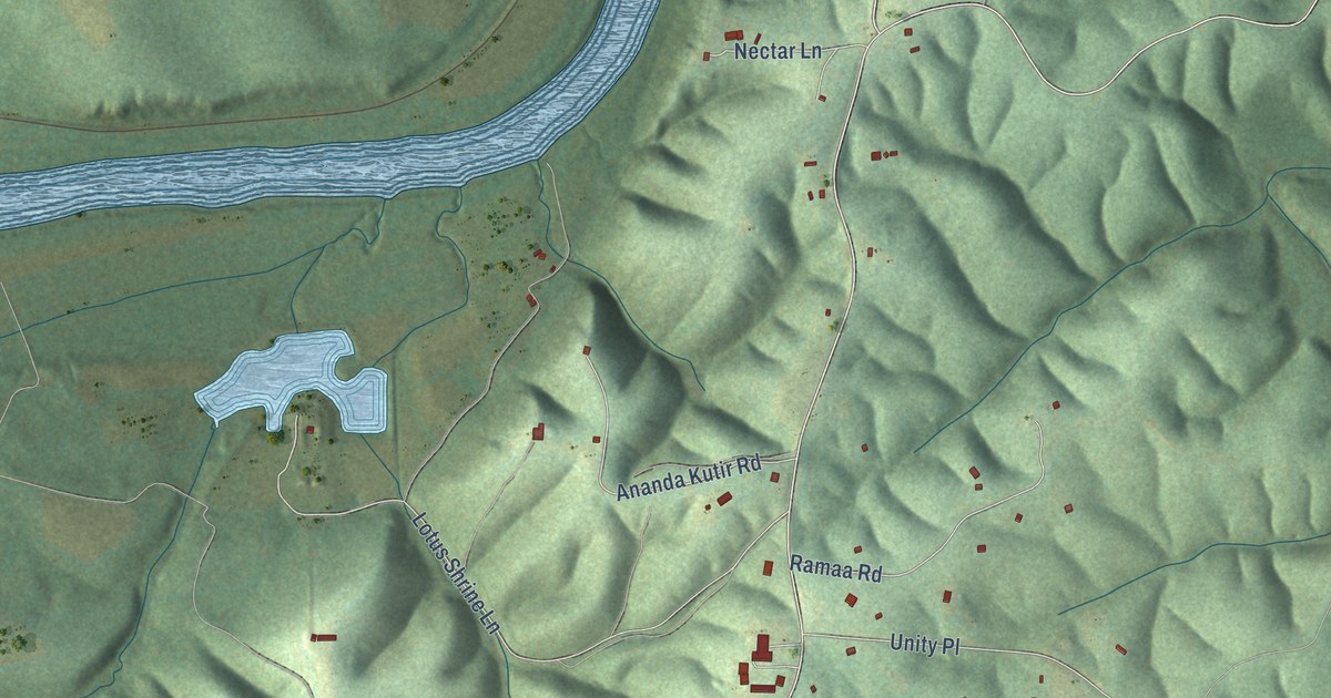 Map of Yogaville, Virginia in 2026