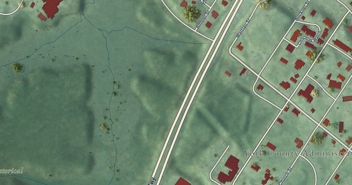 Map of Yorktown, Virginia in 2026