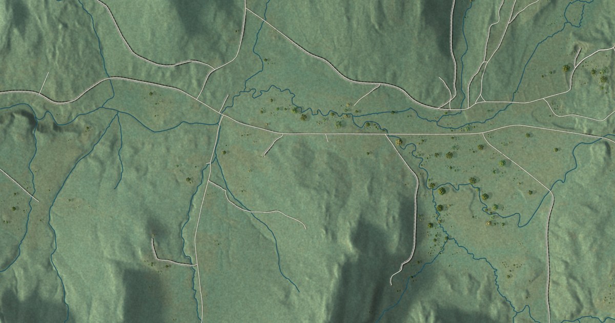 Close-up of streets and buildings in Bolton, Vermont