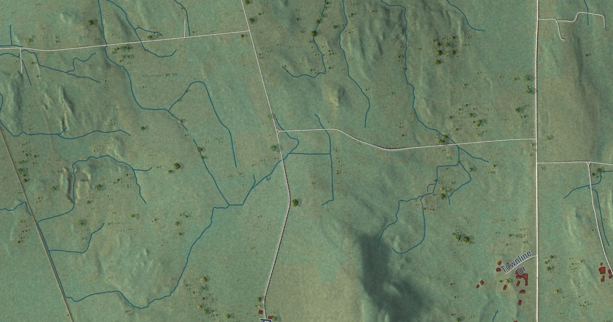 Close-up of streets and buildings in Brandon, Vermont
