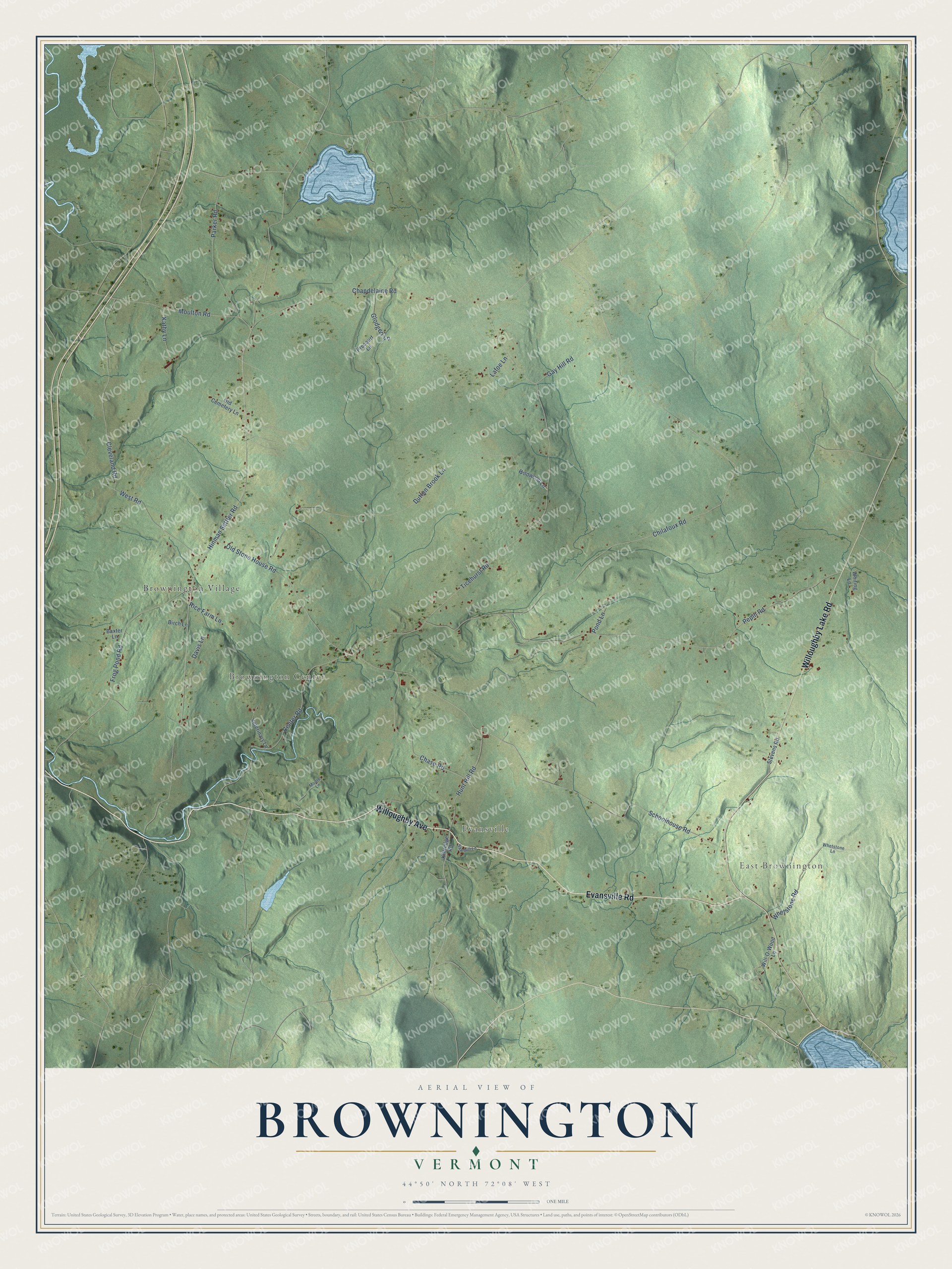 Watermarked full-map preview of Brownington, Vermont