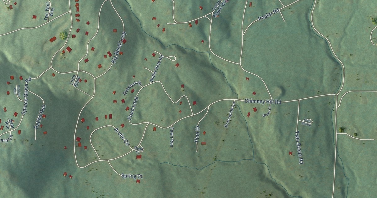 Detailed Map of Chimney Hill, Vermont