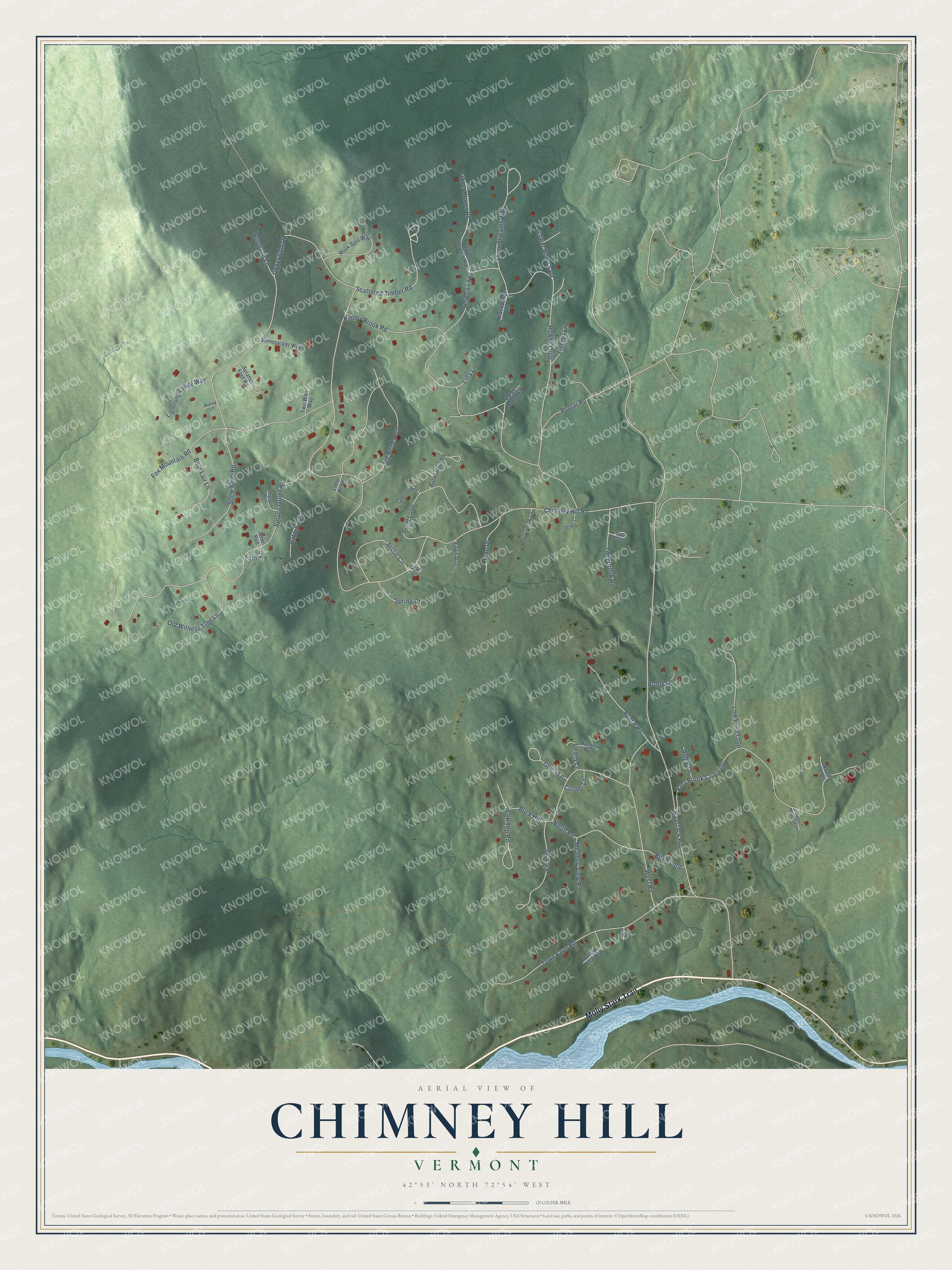 Watermarked full-map preview of Chimney Hill, Vermont