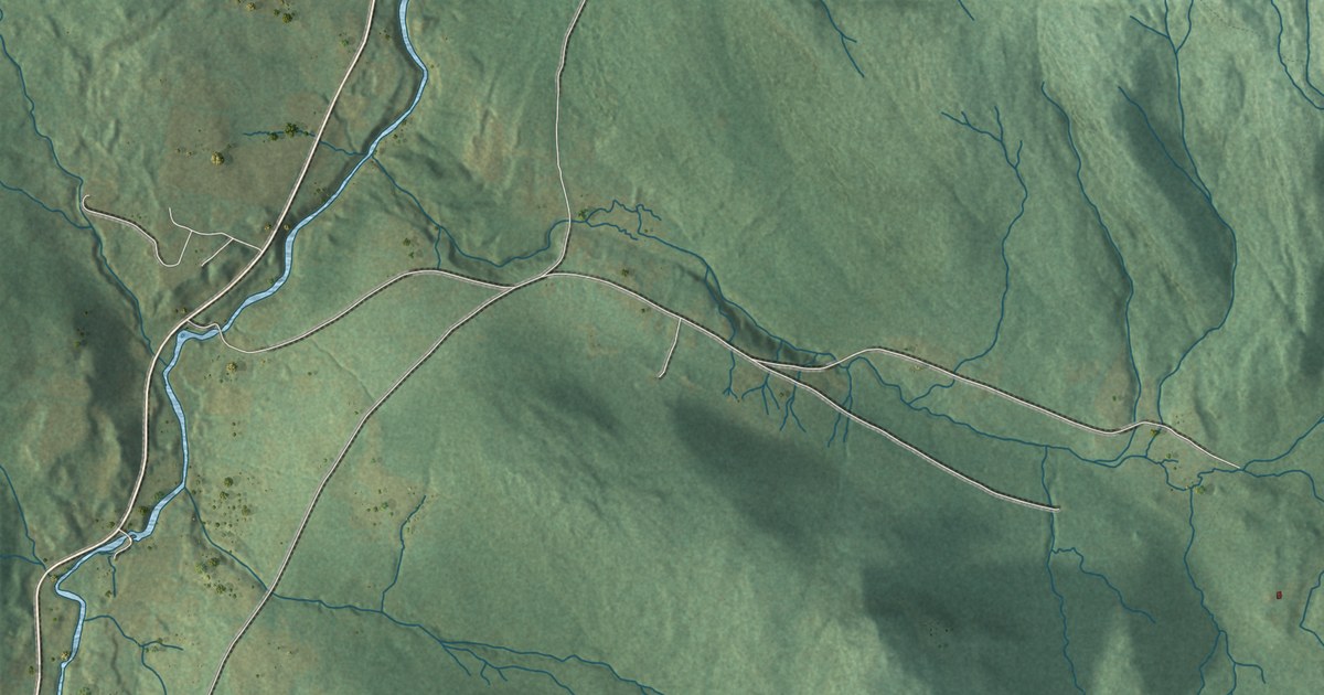 Close-up of streets and buildings in Johnson, Vermont