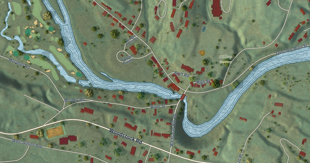 Detailed Map of Quechee, Vermont