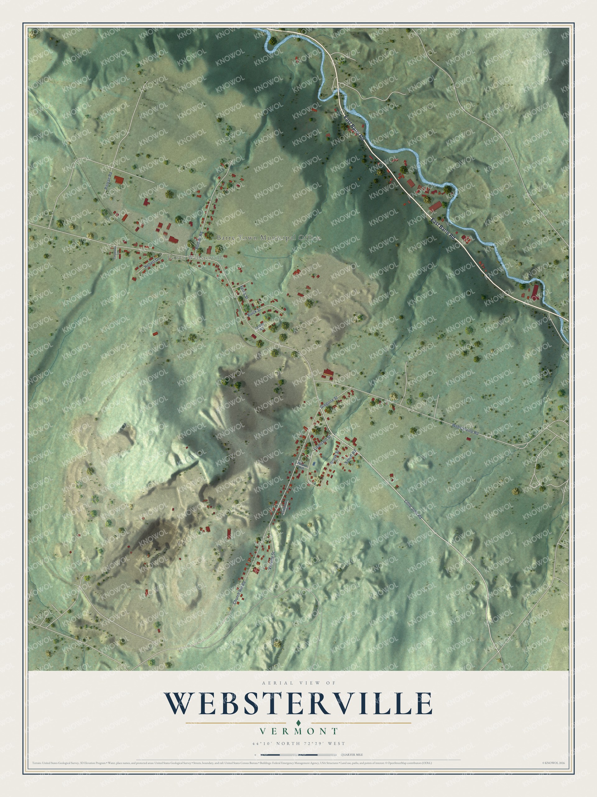 Watermarked full-map preview of Websterville, Vermont