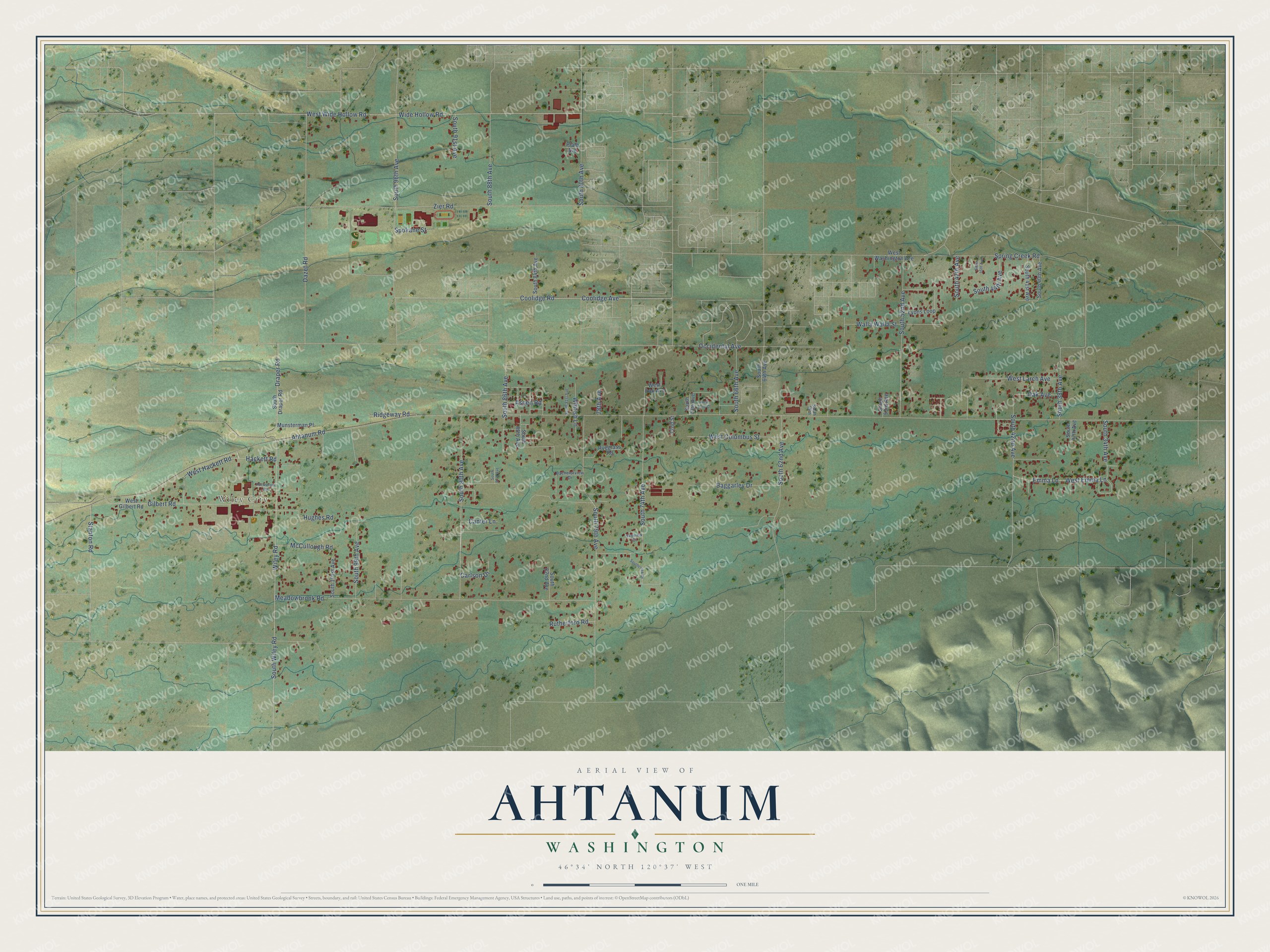 Watermarked full-map preview of Ahtanum, Washington