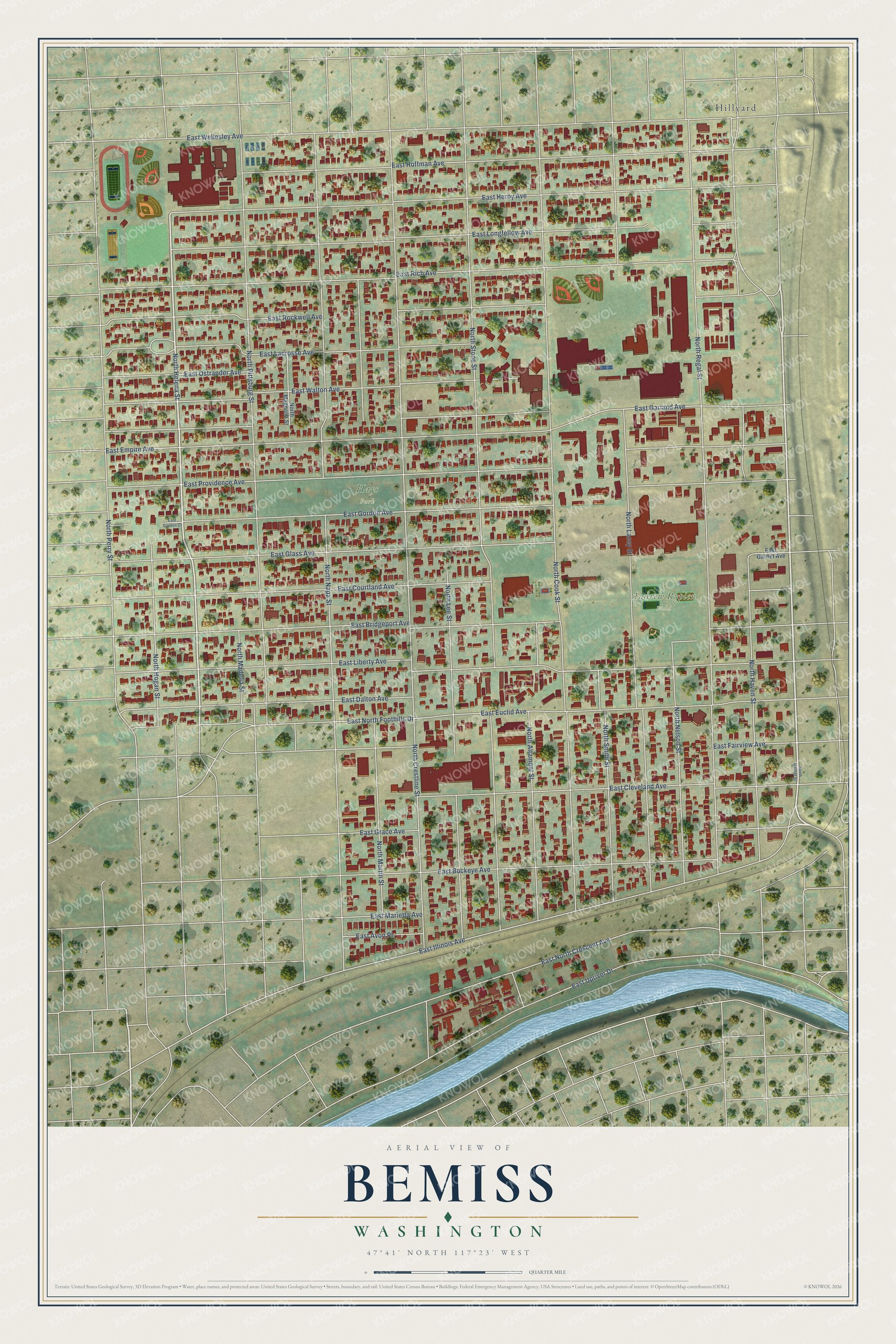Watermarked full-map preview of Bemiss, Washington