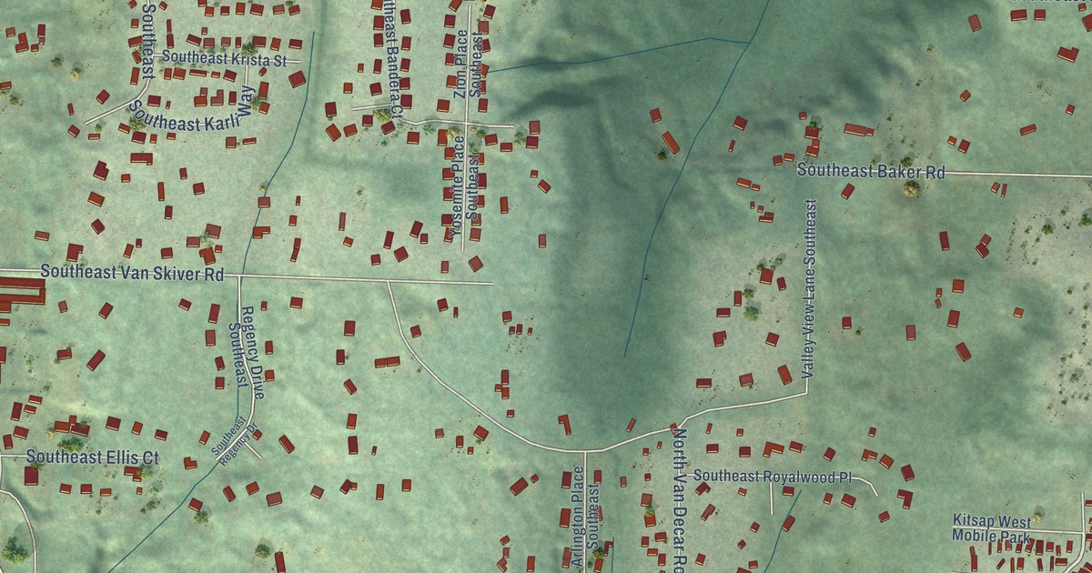 Map of Bethel, Washington in 2026