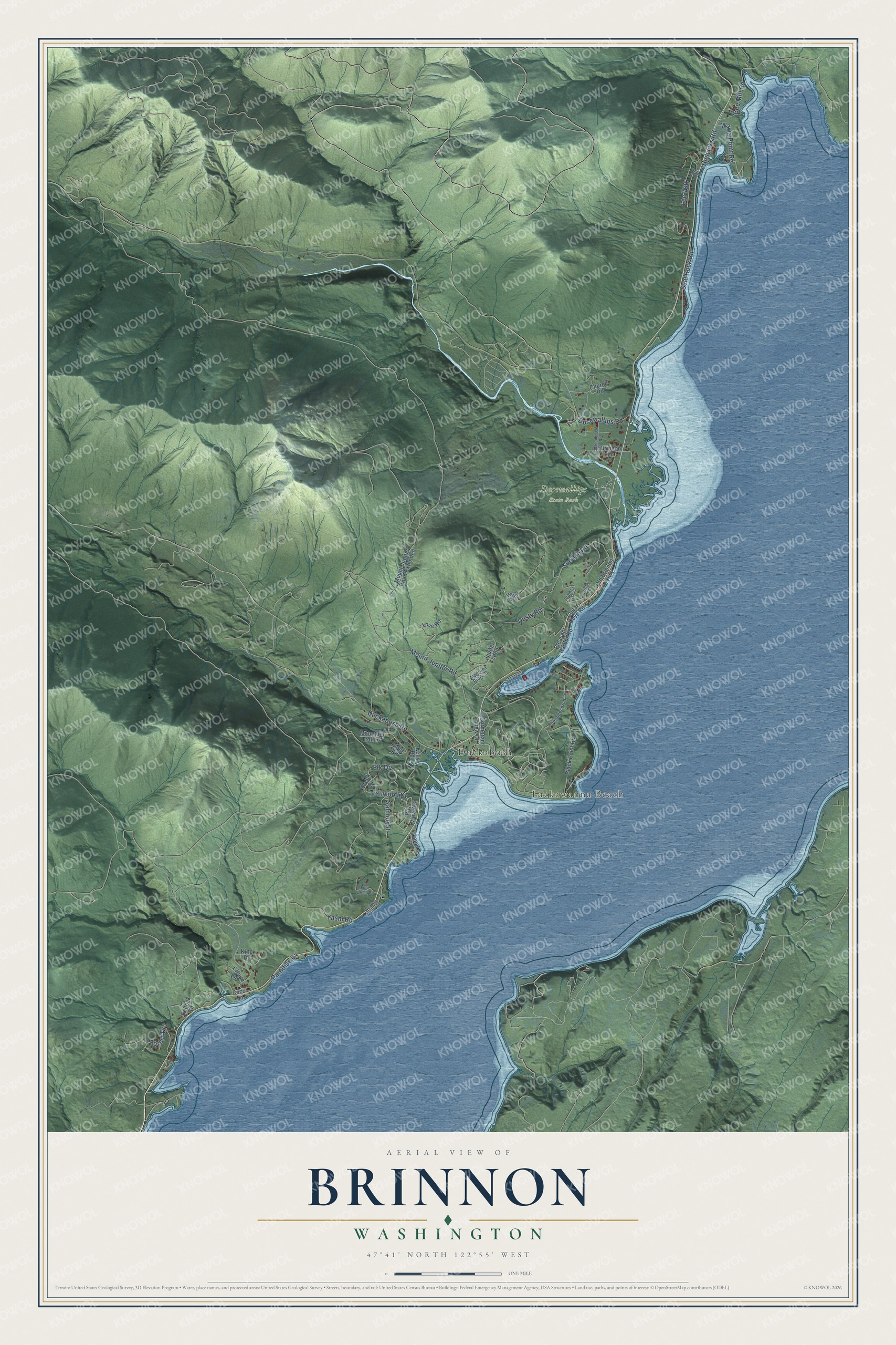 Watermarked full-map preview of Brinnon, Washington