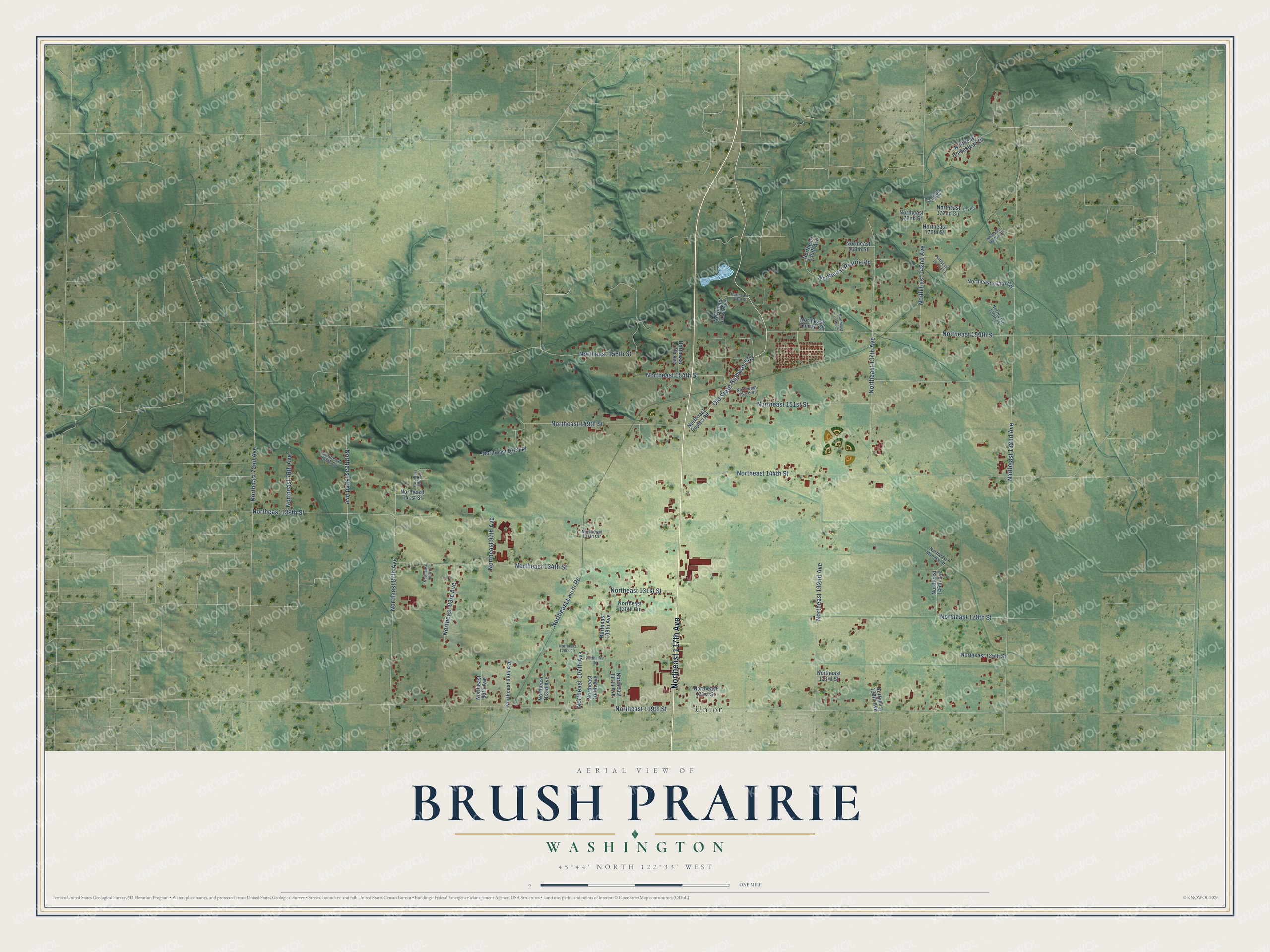 Watermarked full-map preview of Brush Prairie, Washington