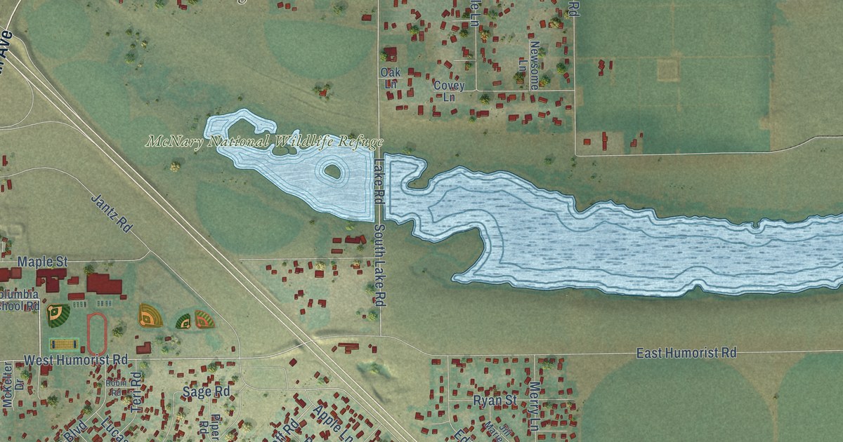 Map of Burbank, Washington in 2026