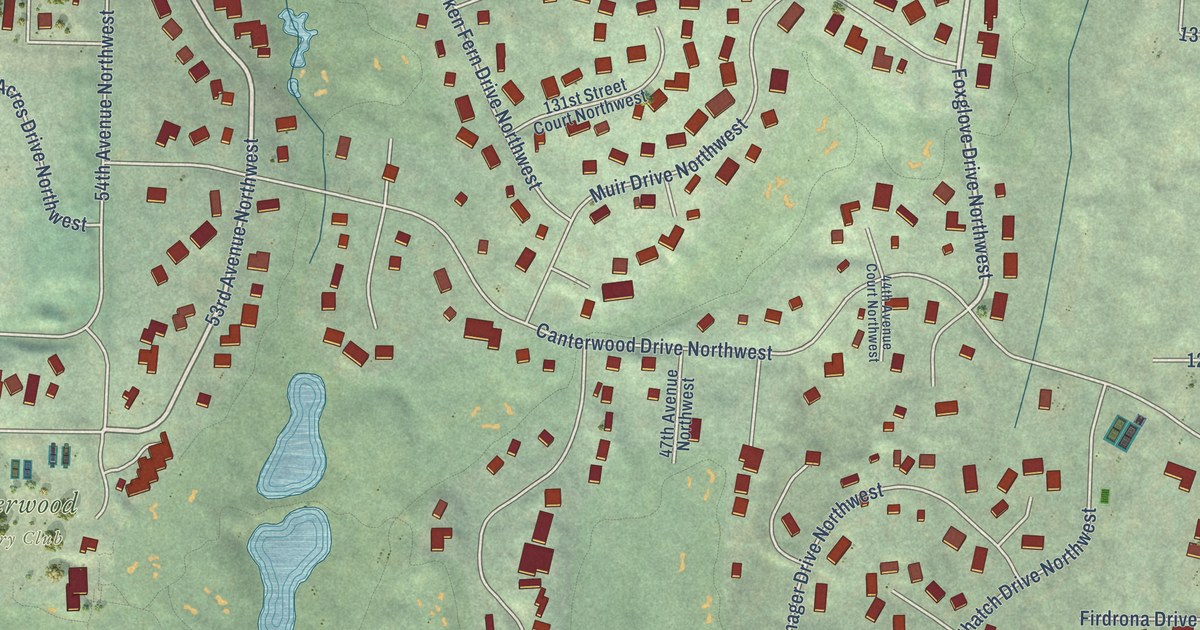 Map of Canterwood, Washington in 2026