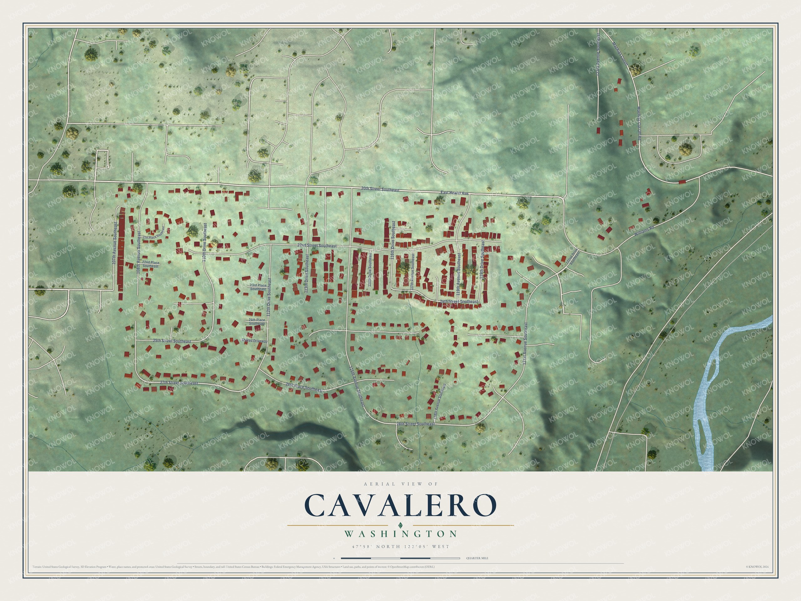 Watermarked full-map preview of Cavalero, Washington