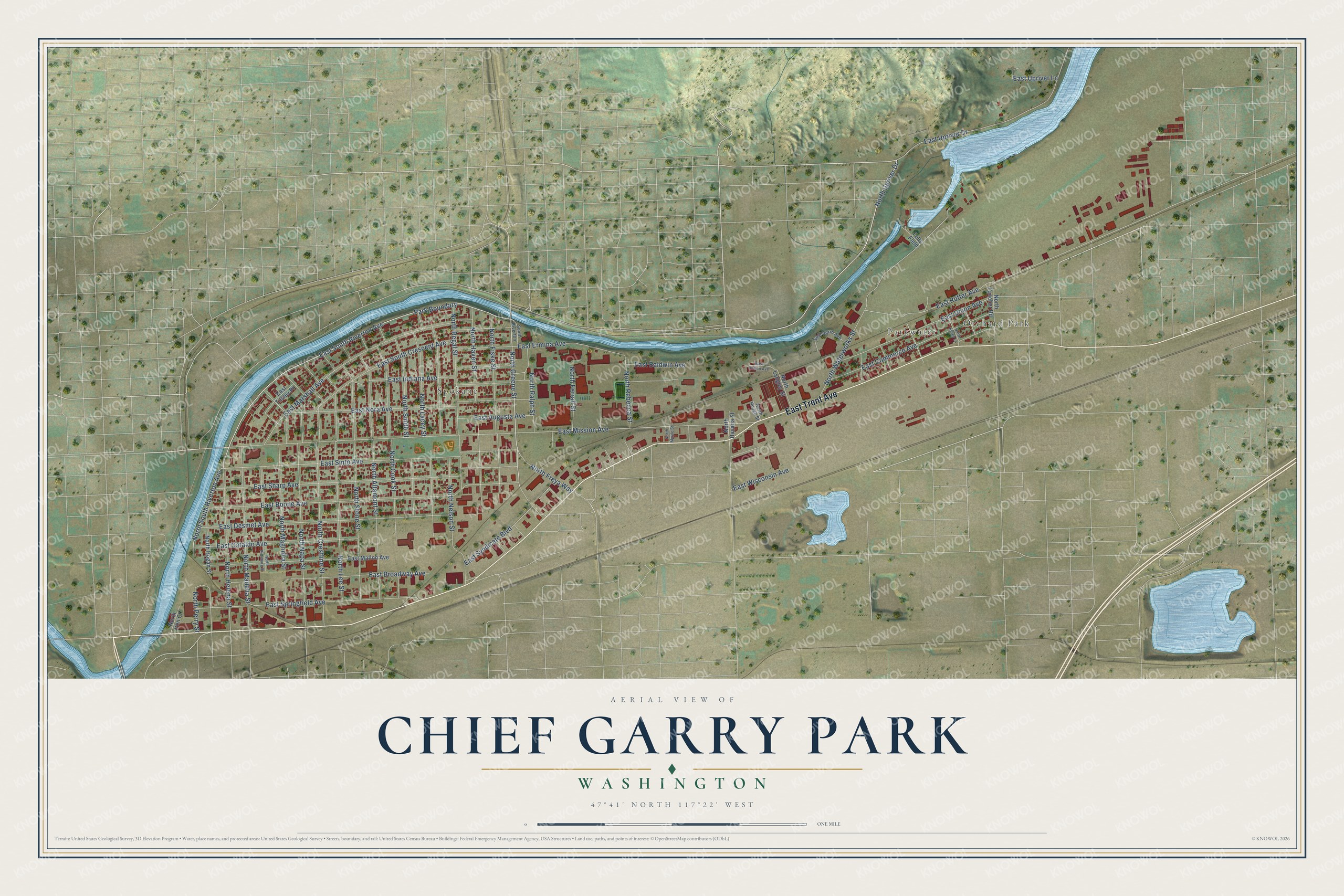 Watermarked full-map preview of Chief Garry Park, Washington