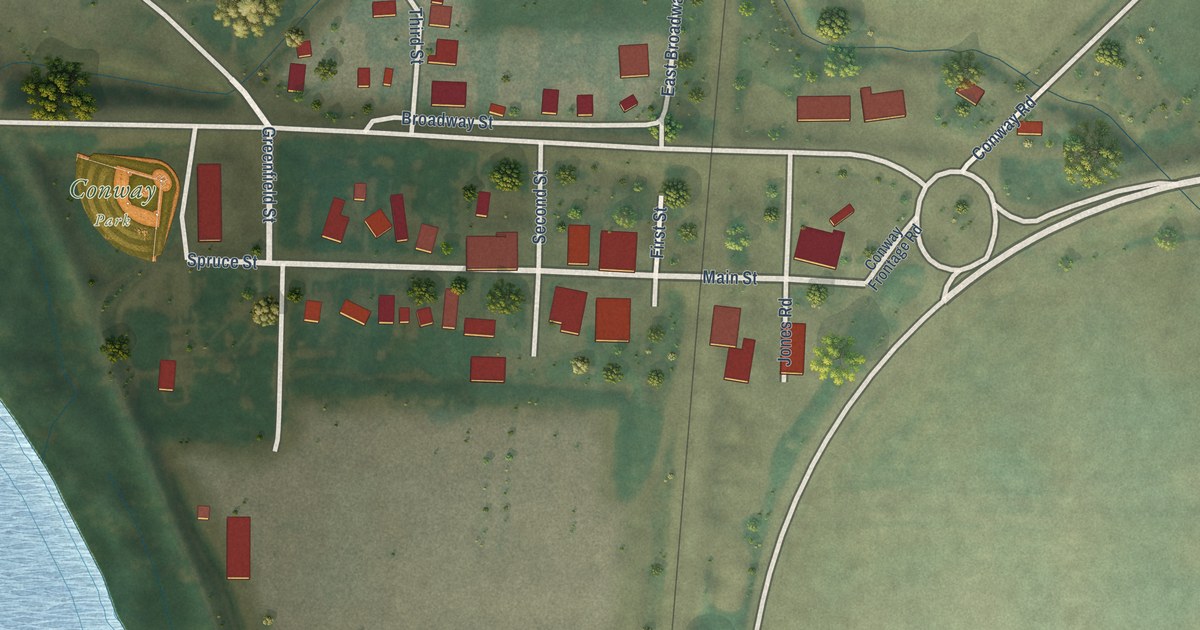 Map of Conway, Washington in 2026