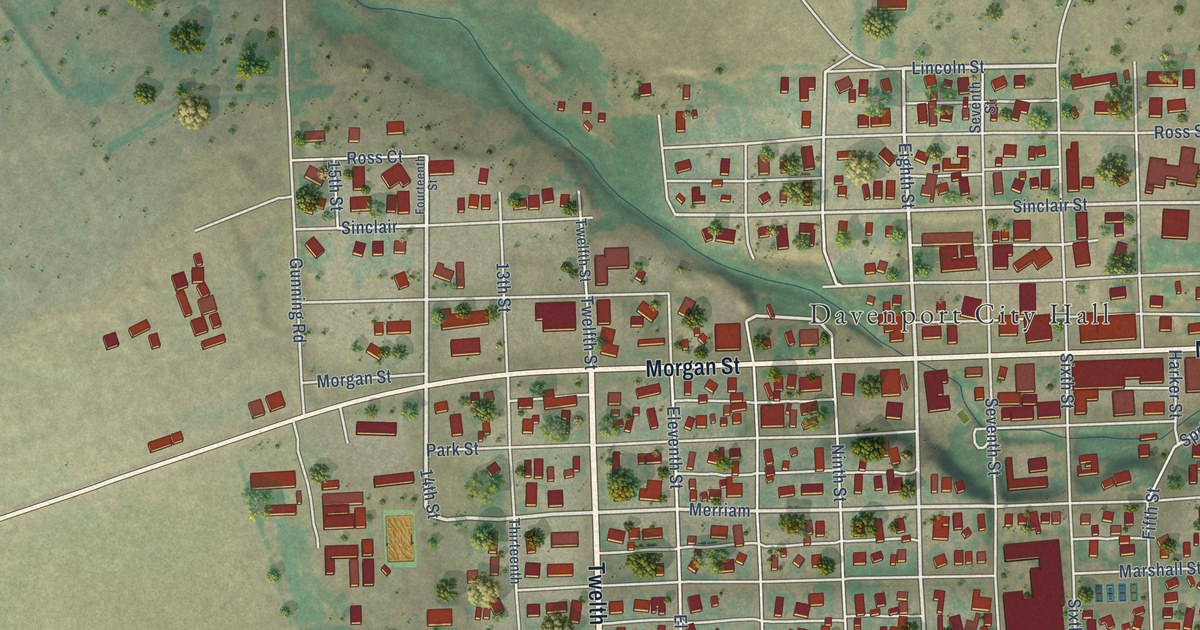 Map of Davenport, Washington in 2026