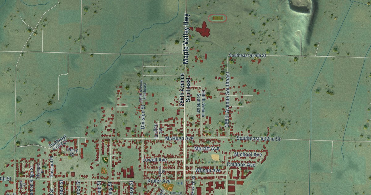 Map of Enumclaw, Washington in 2026