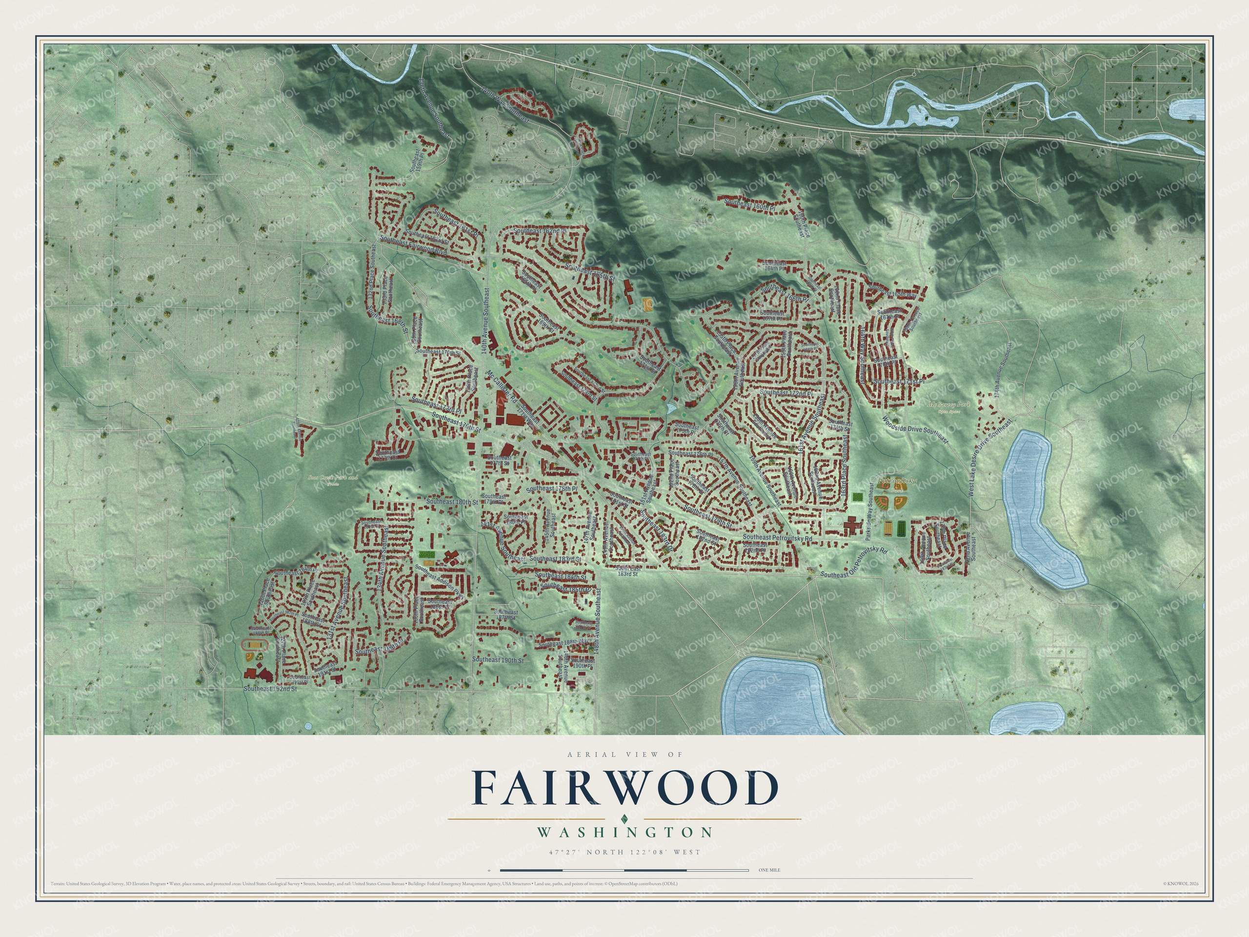 Watermarked full-map preview of Fairwood, Washington