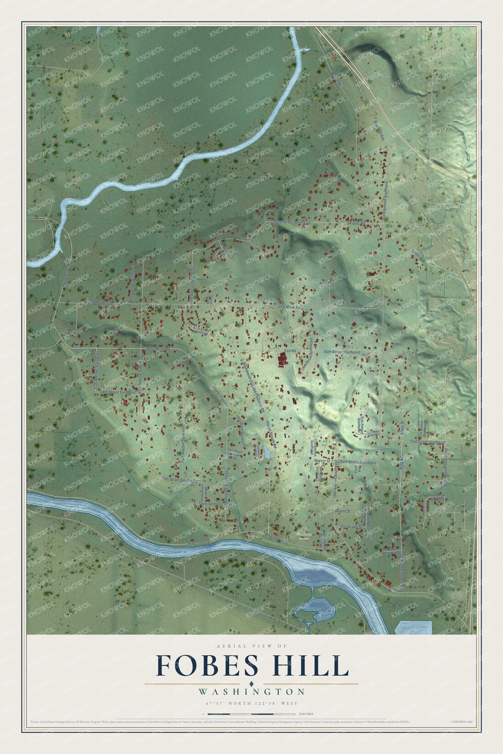 Watermarked full-map preview of Fobes Hill, Washington