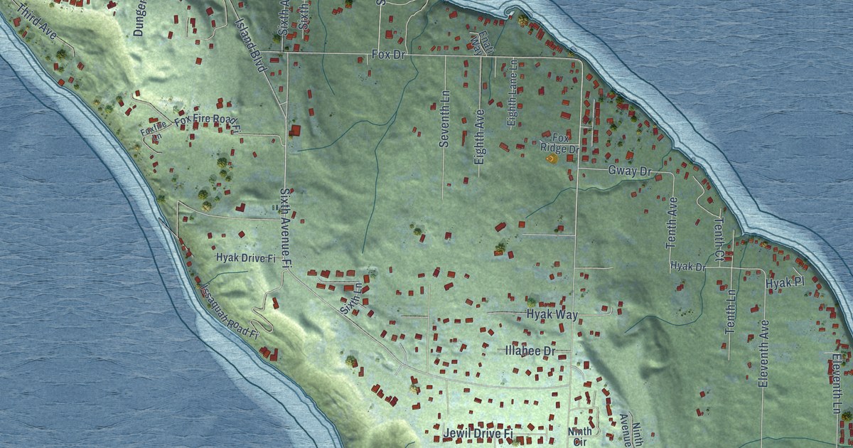 Map of Fox Island, Washington in 2026