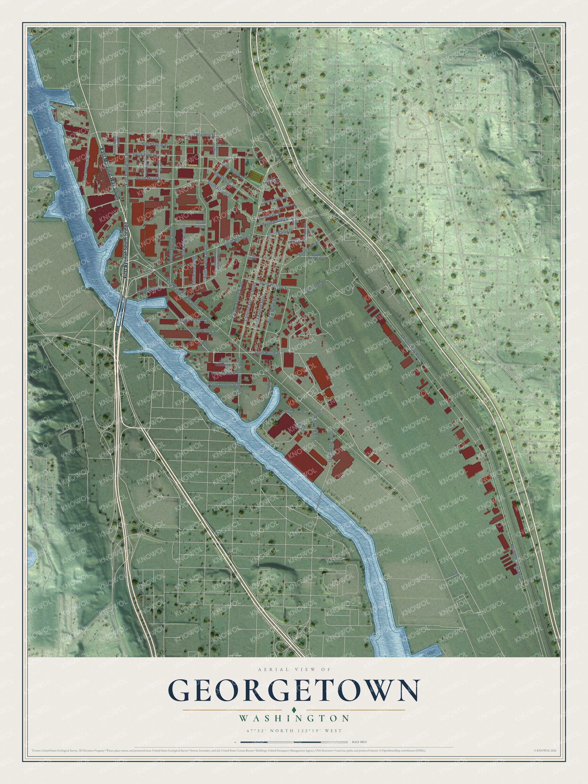 Watermarked full-map preview of Georgetown, Washington