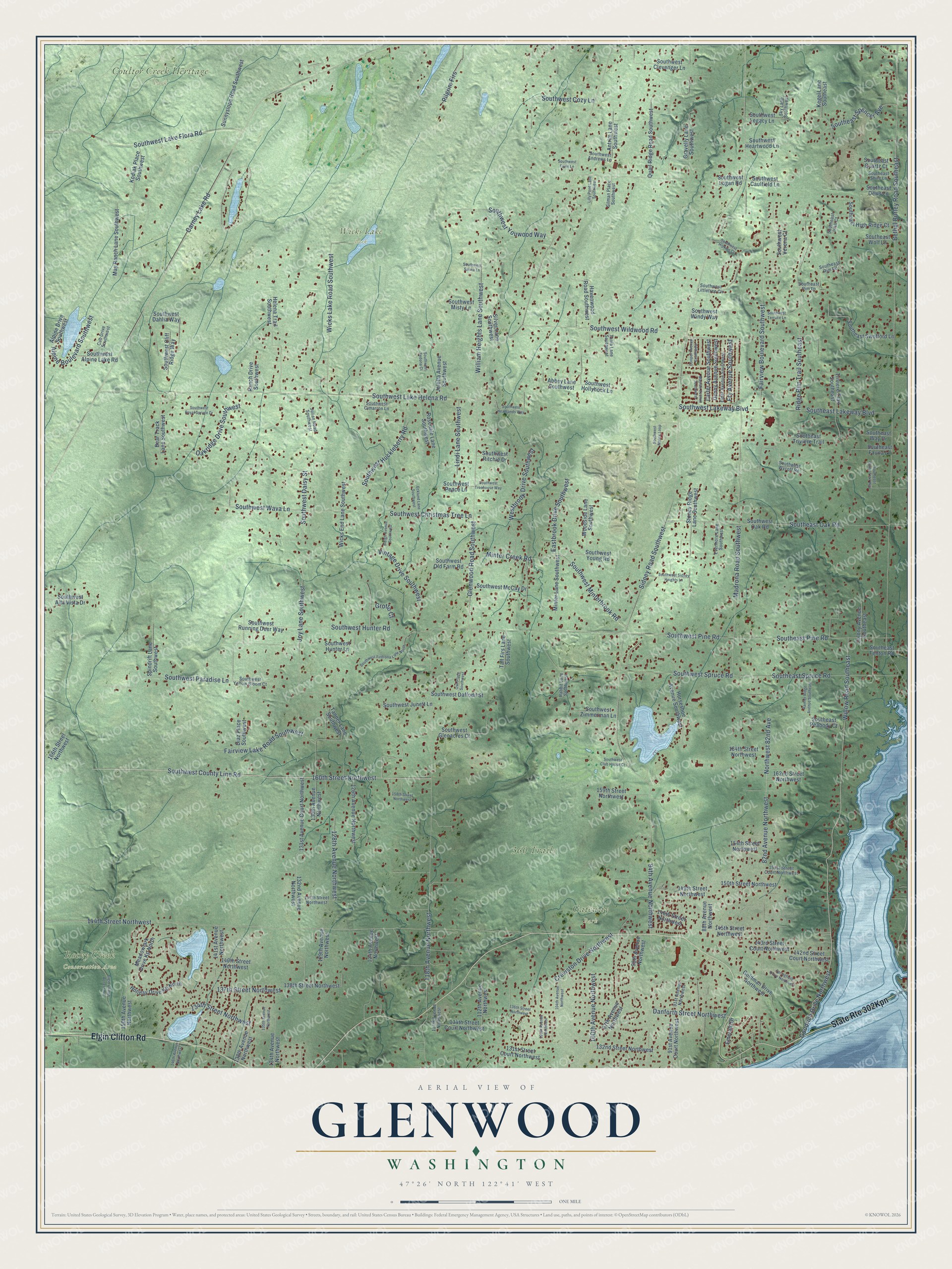 Watermarked full-map preview of Glenwood, Washington