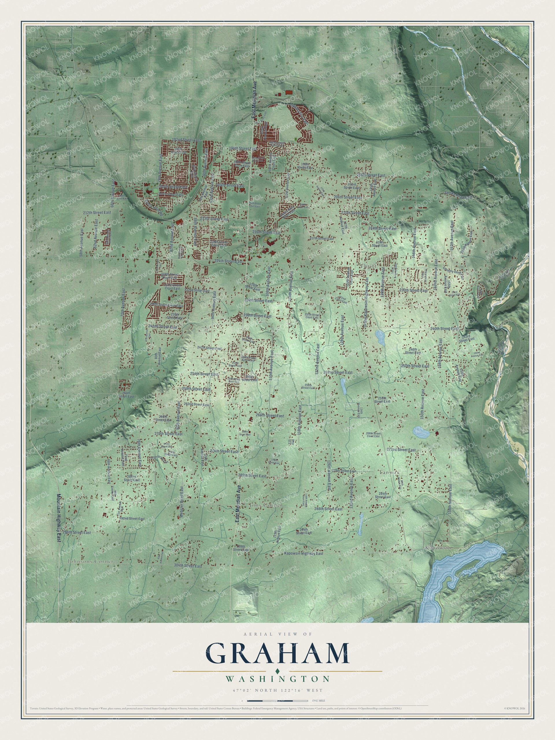 Watermarked full-map preview of Graham, Washington