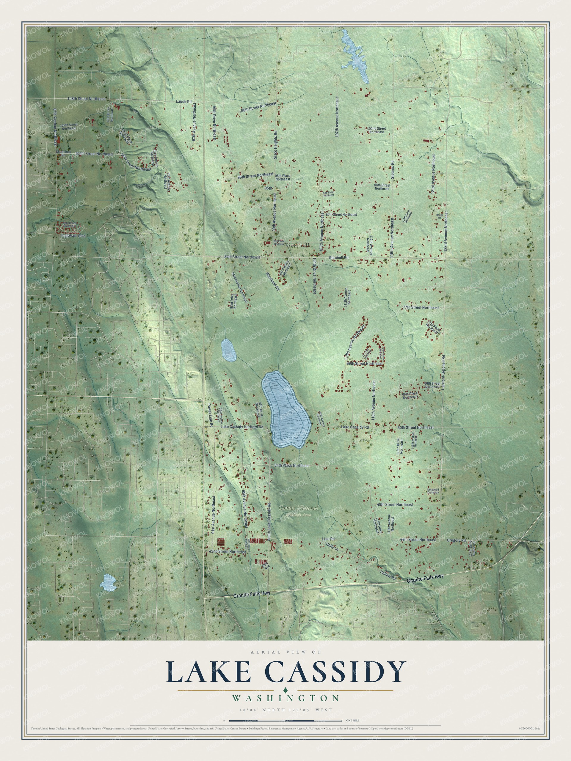 Watermarked full-map preview of Lake Cassidy, Washington