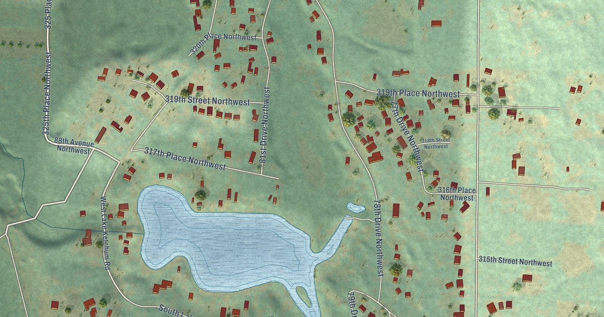 Map of Lake Ketchum, Washington in 2026