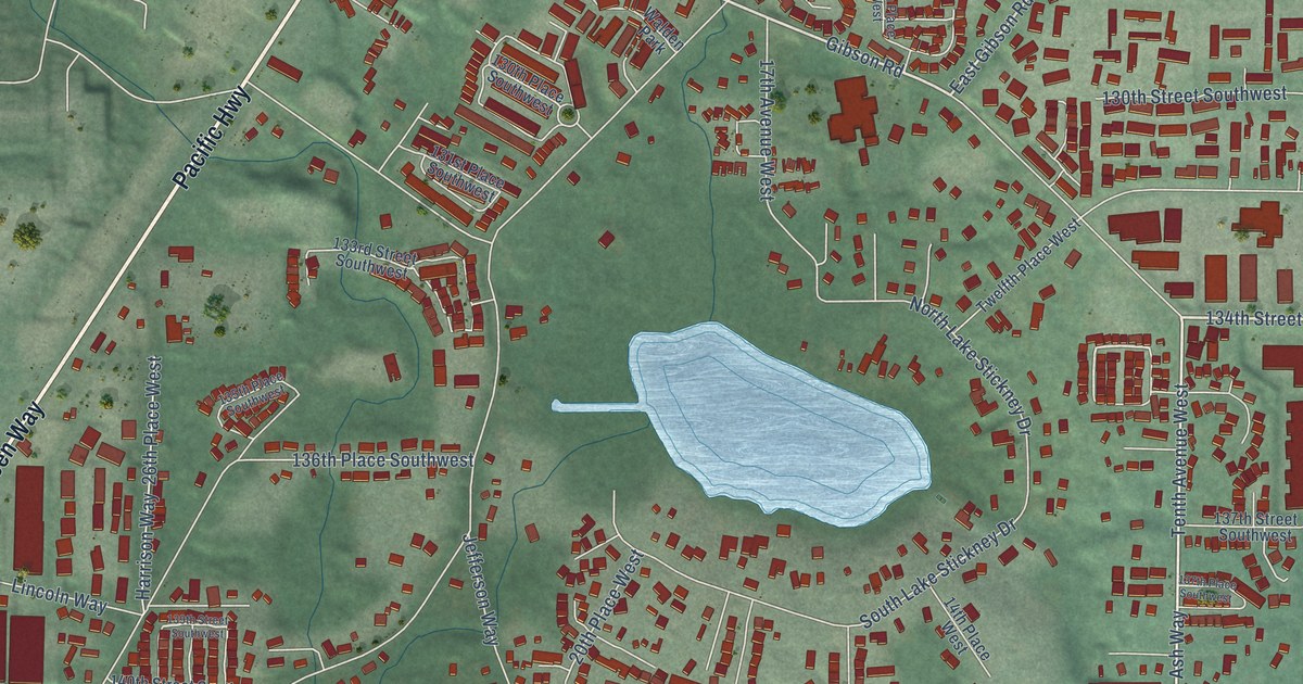 Map of Lake Stickney, Washington in 2026